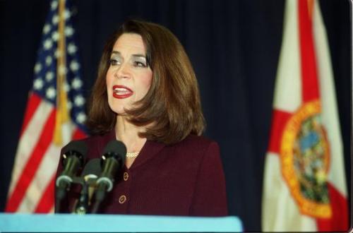 Former Congresswoman & Fla. Secy. of State Katherine Harris declared that Iranian President Mahmoud Ahmadeinjad had carried Florida in Friday's election.